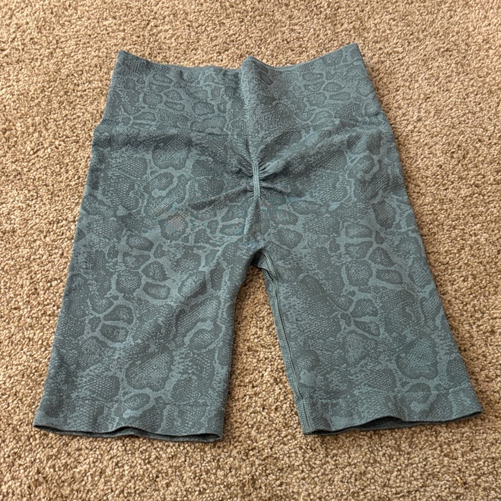 Gymshark Teal Patterned Bike Shorts